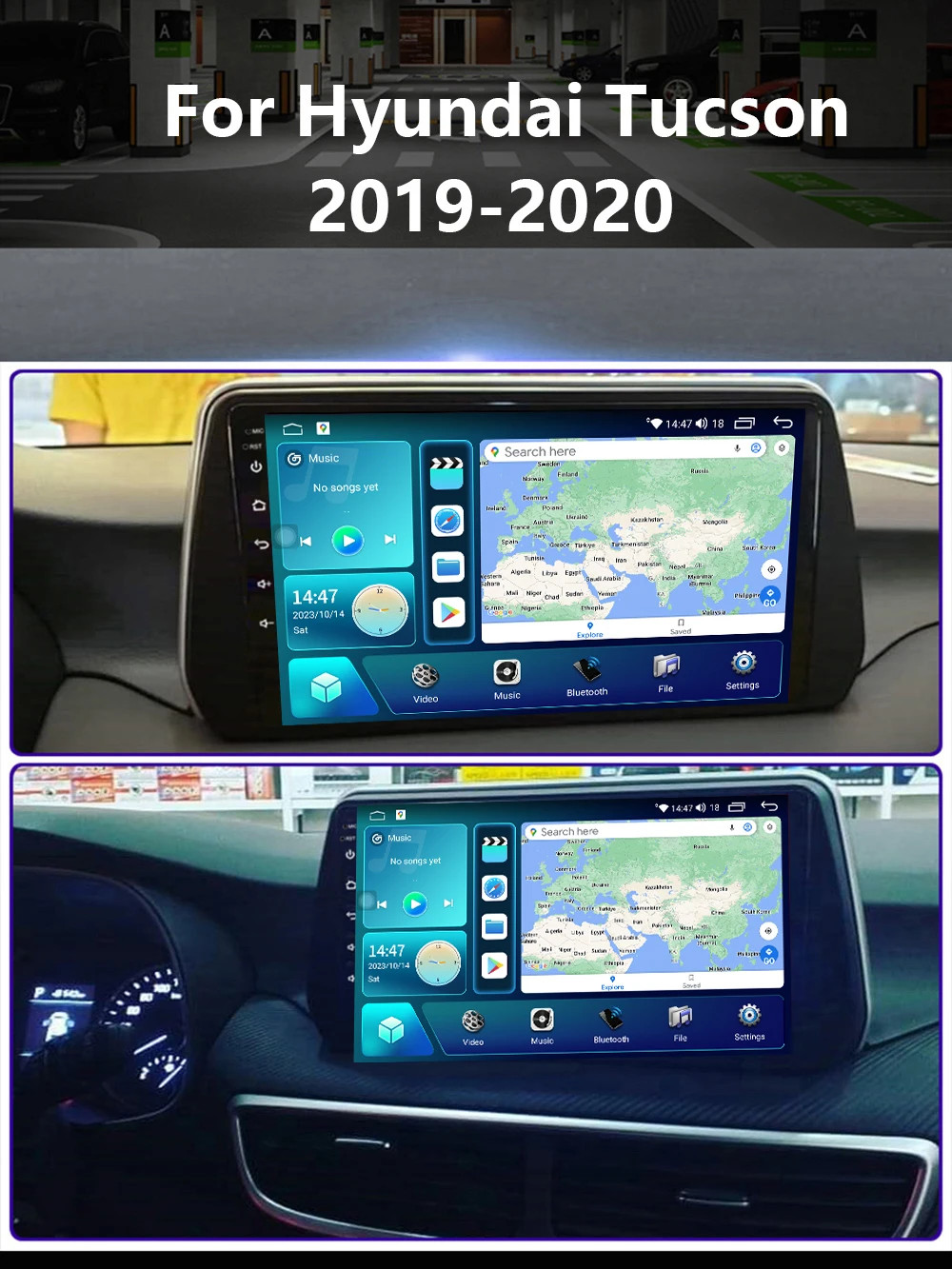 For Hyundai Tucson 2019-2020 Carplay Car Radio Multimedia Player GPS Video Navi