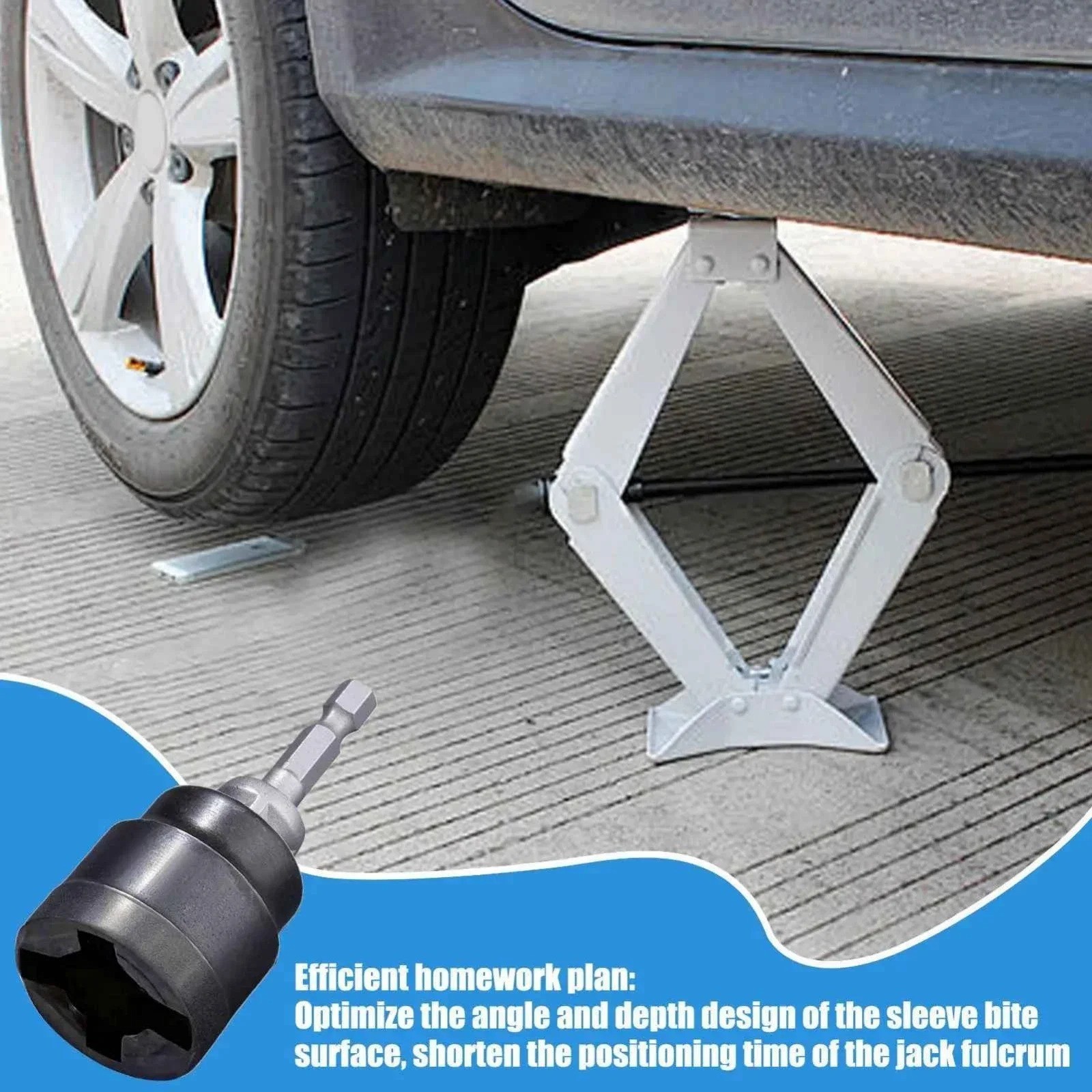 Car Jack Adapter Socket Converter for Scissor Jack Heavy Duty Tool