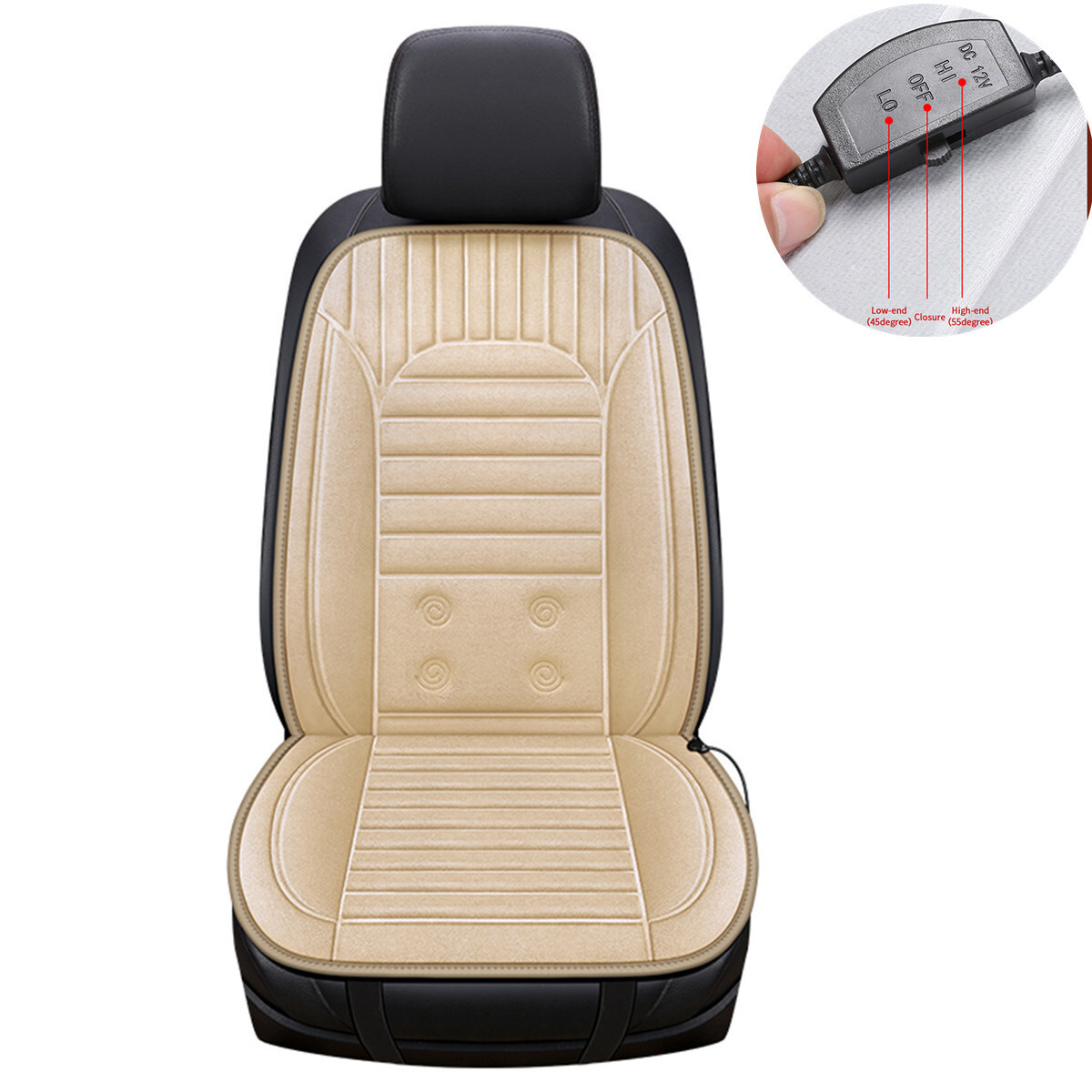 Car Seat Heating Cushion Short Plush Cover Heater Warmer Cold Winter 12V/24V