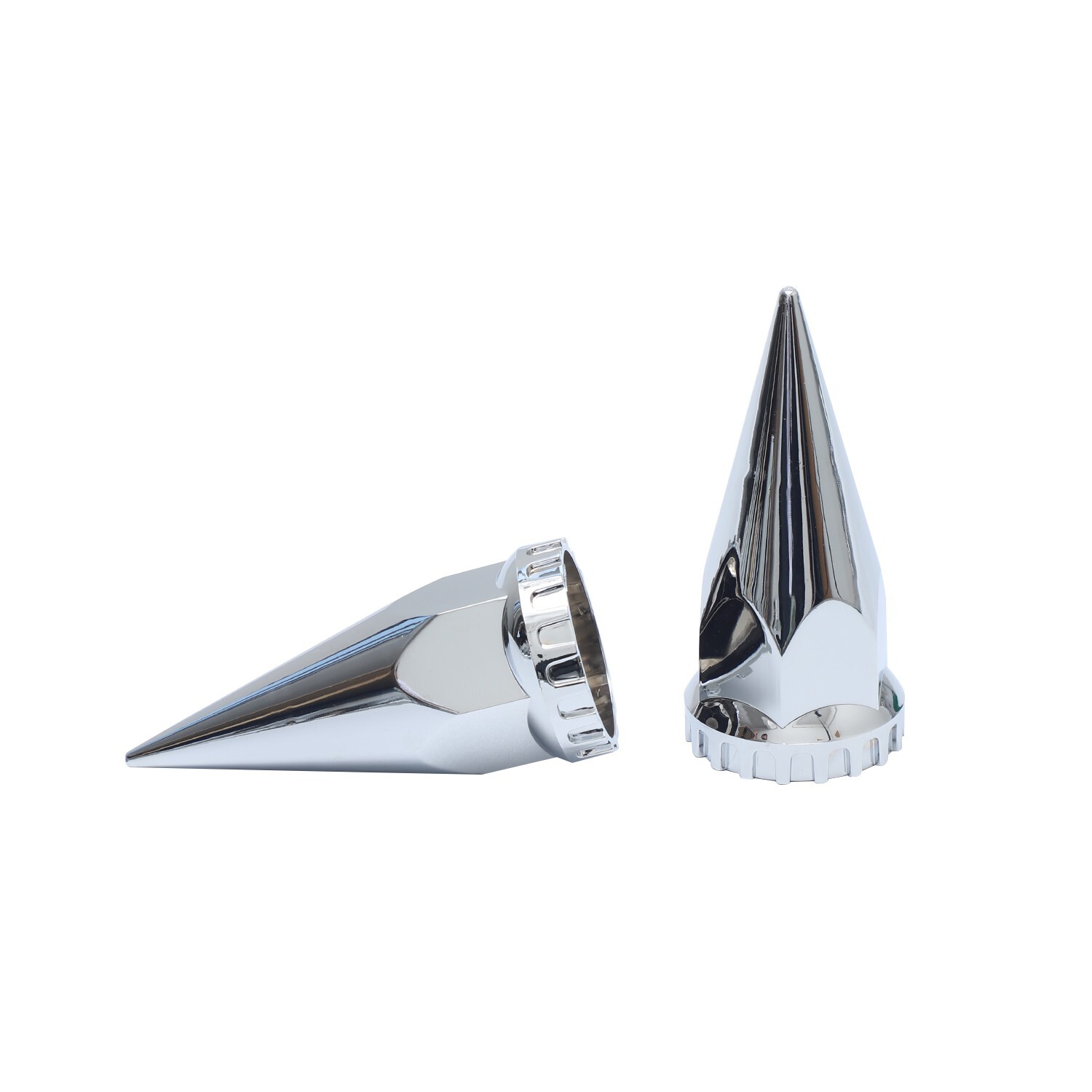 60 pcs Chrome 33mm ABS spike lug nut cover height 4-3/4″ Screw-on for Semi Truck