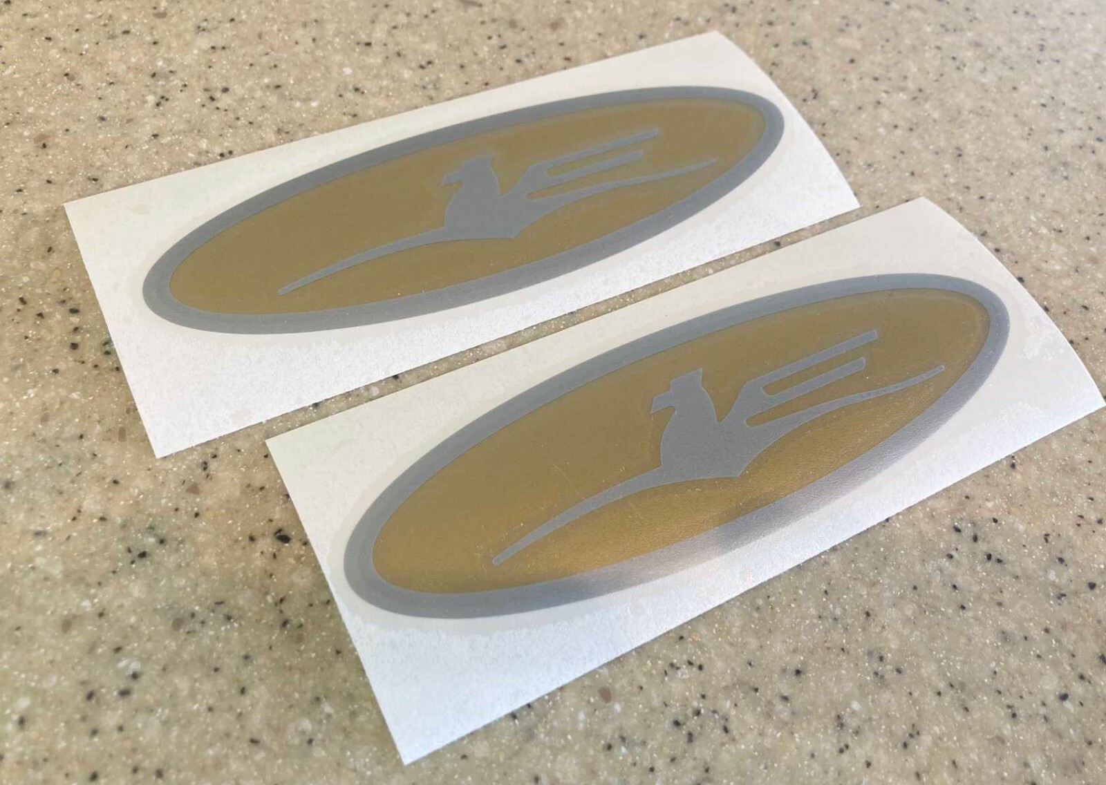 Johnson Vintage Oval Outboard Motor Emblem 2-Pak FREE SHIP + FREE Fish Decal!