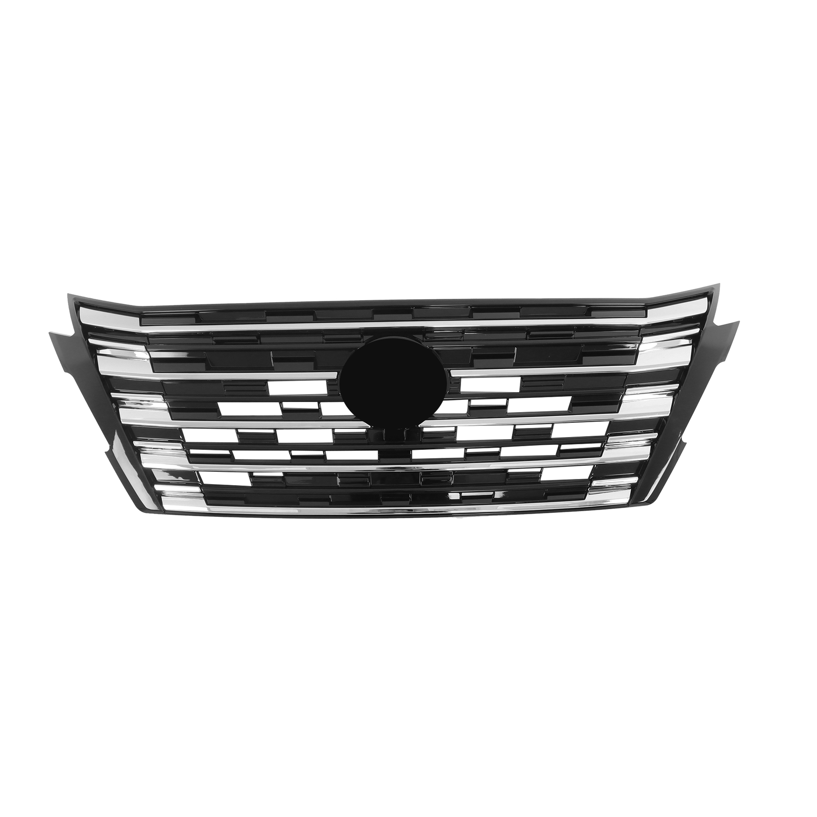 Front Upper Grille Chrome Black Without Camera Hole For Nissan Rogue 2024-2025