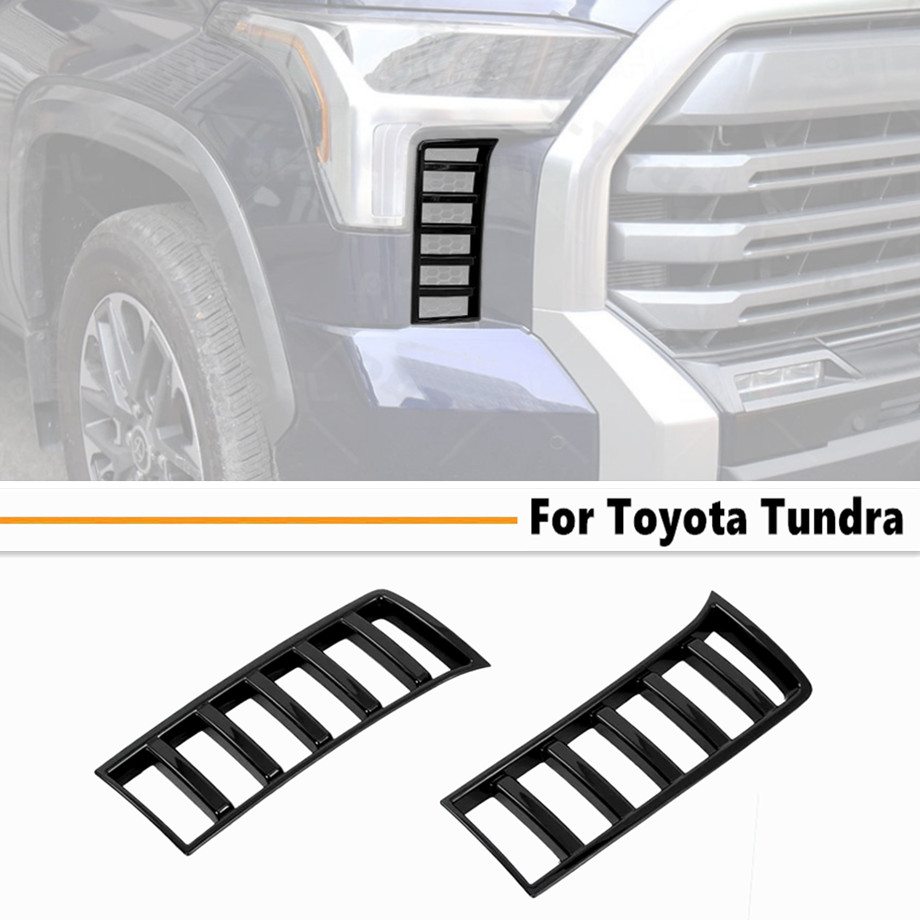 For 2022-2025 Toyota Tundra Black Front Side Bumper Headlight Grille Cover Trim