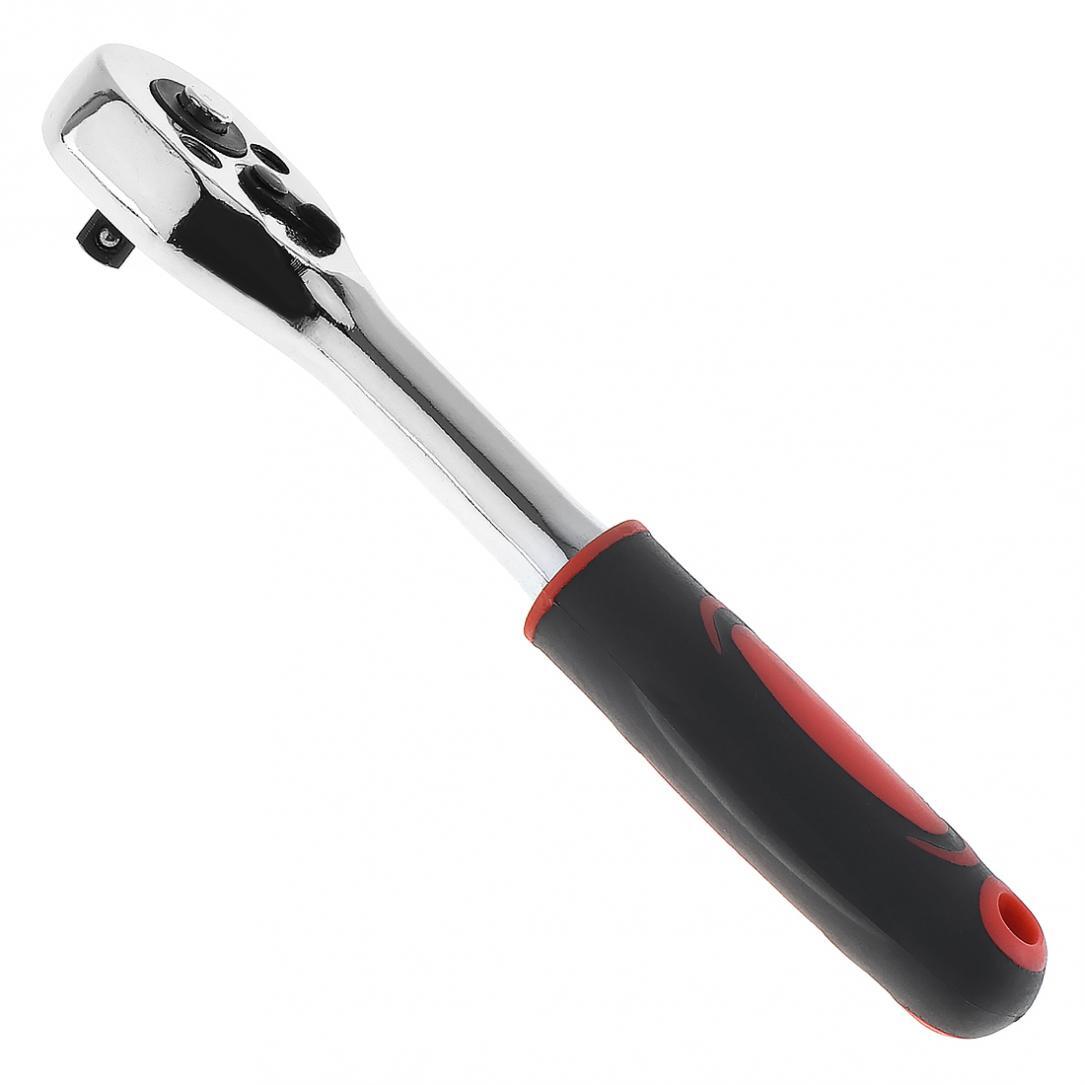 1/4-Inch Drive Ratchet Handle Socket Wrench, 24-Tooth, Quick-release Reversible