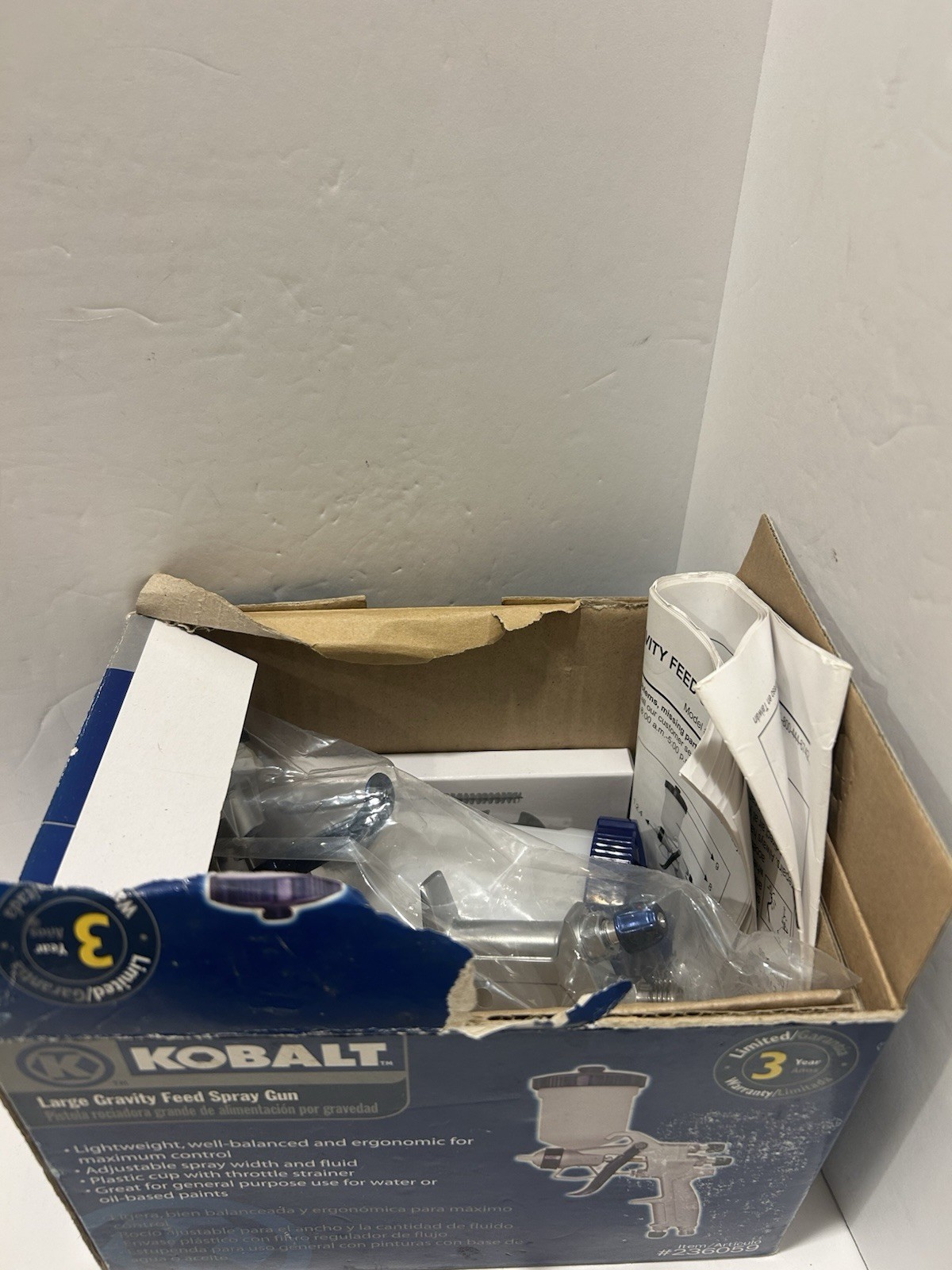 Kobalt Large Gravity Feed Spray Gun #KC-588CSCG