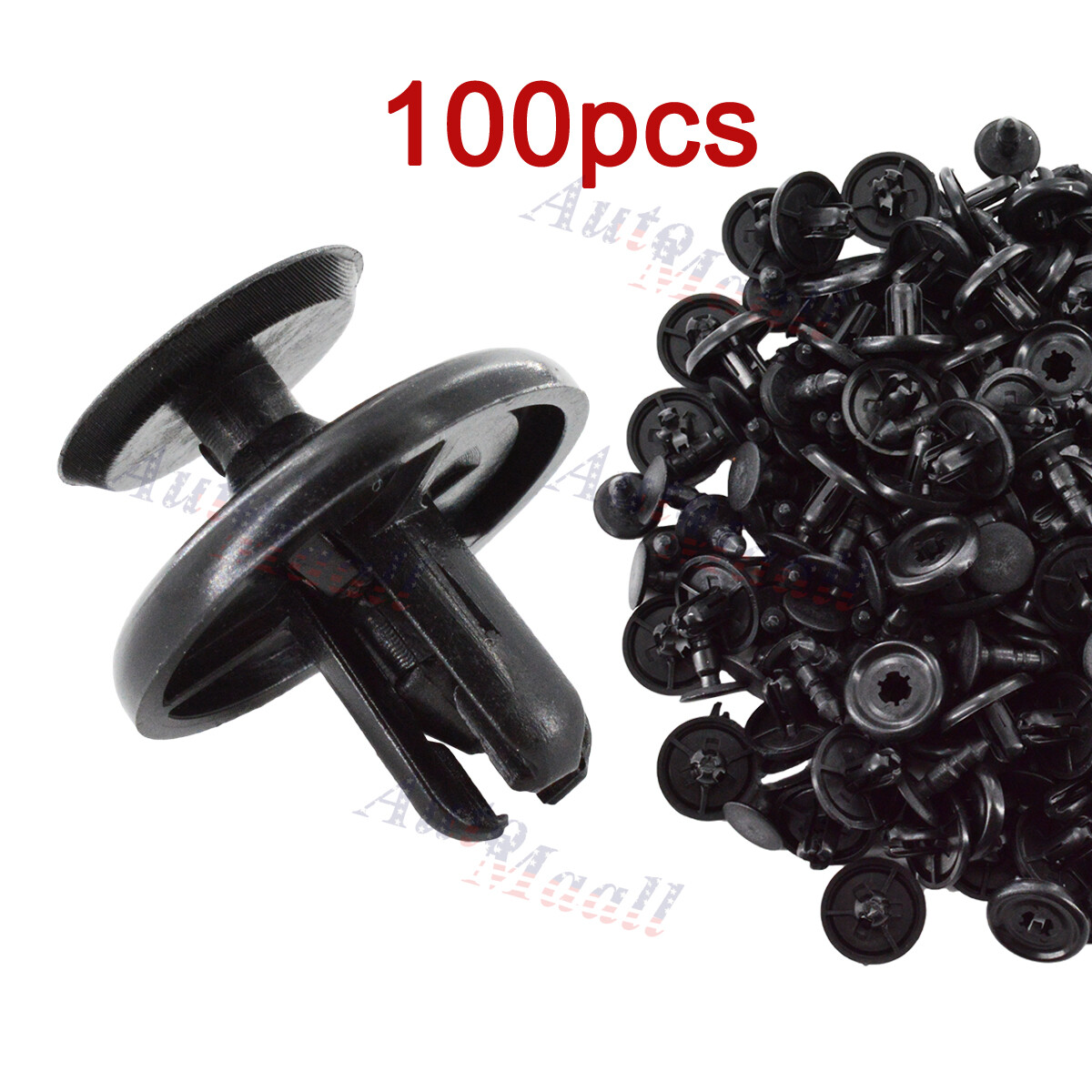 100 pcs 7mm Fender Push Clips Retainer Plastic Rivet Fastener For Toyota Pontiac