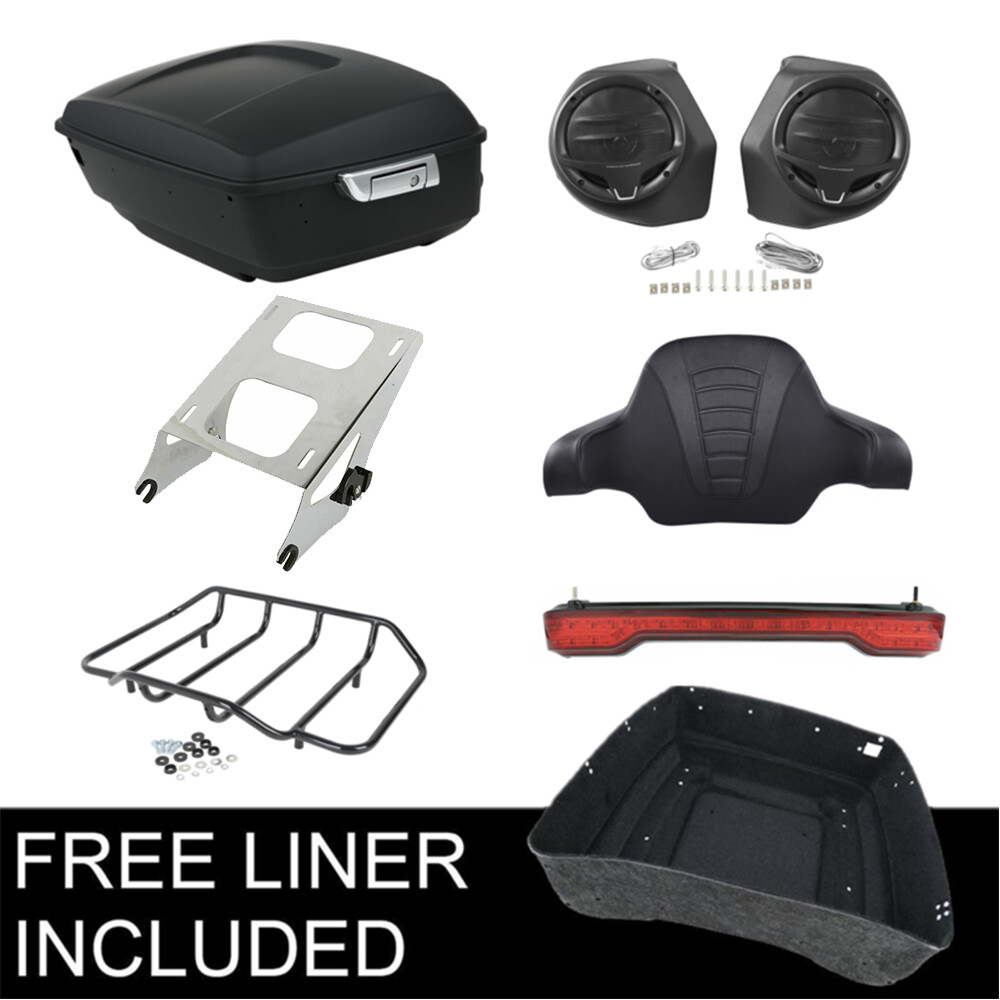 Matt King Trunk Pad Speaker Tail Light Fit For Harley Touring Street Glide 14-26