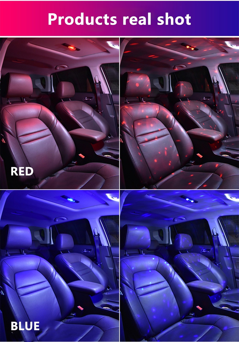 Multicolor Car Interior Accessories Atmosphere LED Lights Lamp W/ Remote Control