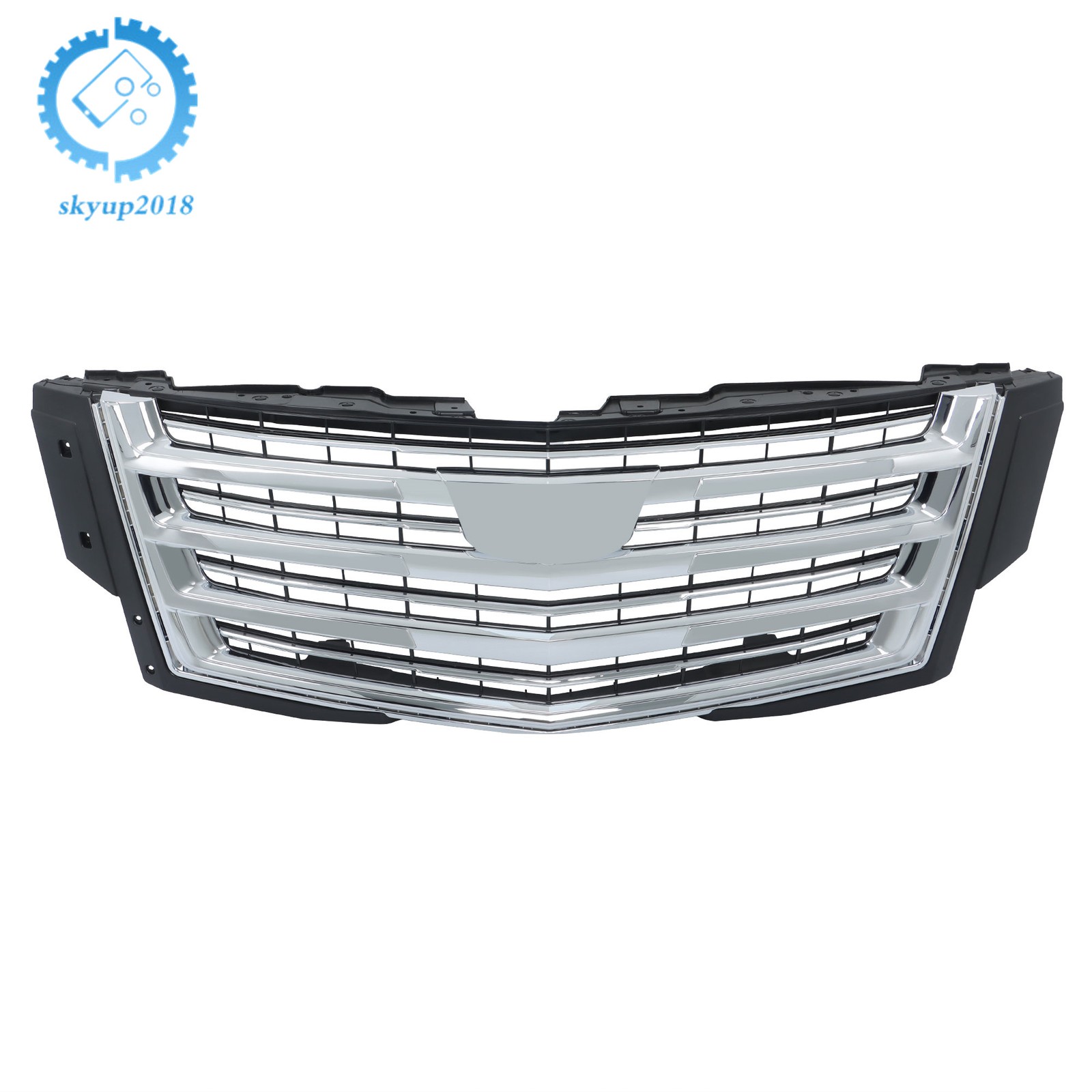 Grille Chrome Without Camera Hole Front Upper Side For Cadillac Escalade 2015-20