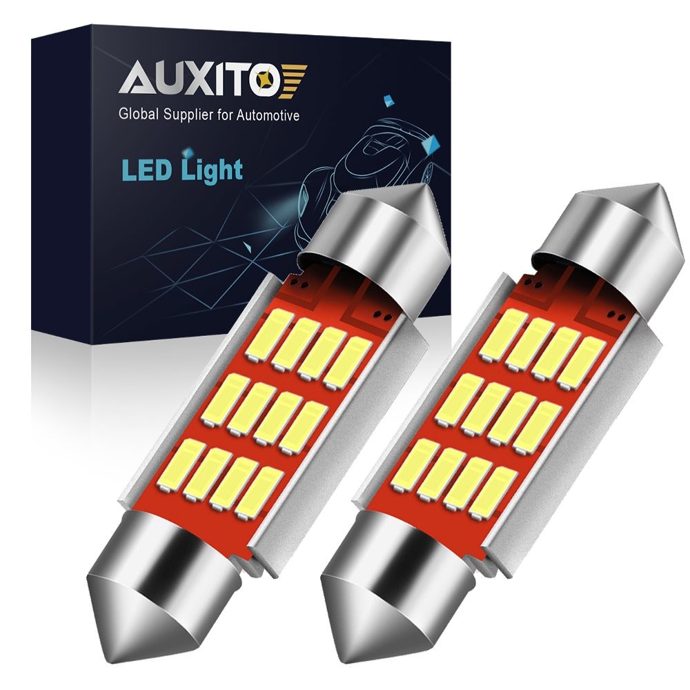 LED Side Marker Dome Map Trunk Light Bulb White 12SMD 4014 Chips 36MM 6000K Pair