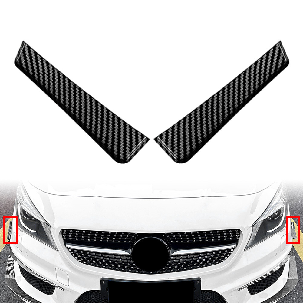 Carbon Look Front Bumper Side Spoiler For Benz CLA Class C117 Prefacelift 13-16