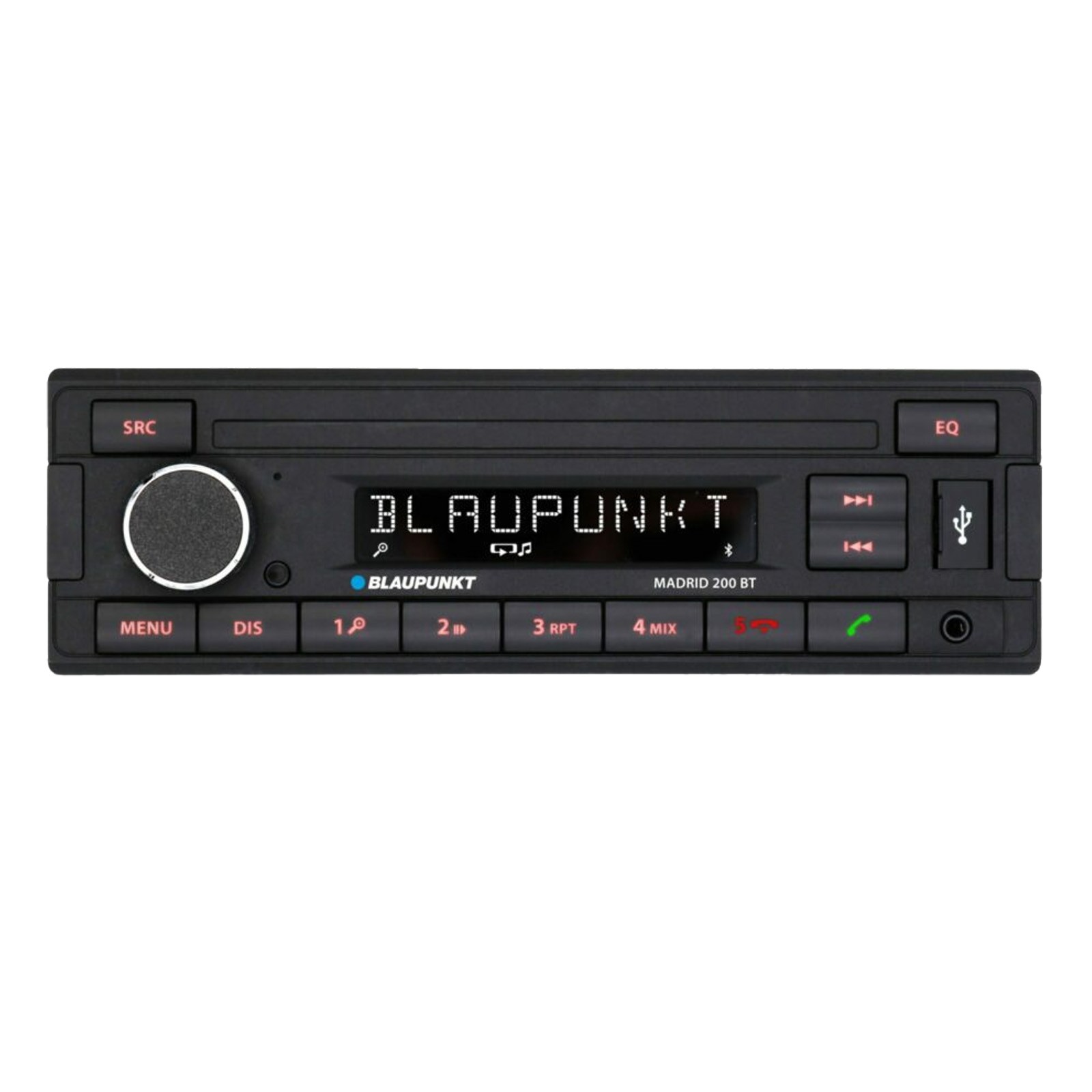 Blaupunkt Madrid 200 BT Single Din USB Bluetooth AM/FM Receiver