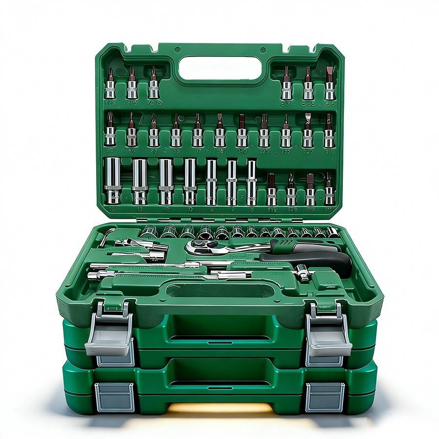 53PCS impact socket set with 1/2″ driveor , SAE (5/16″ to 3/4″) and metric (8 to