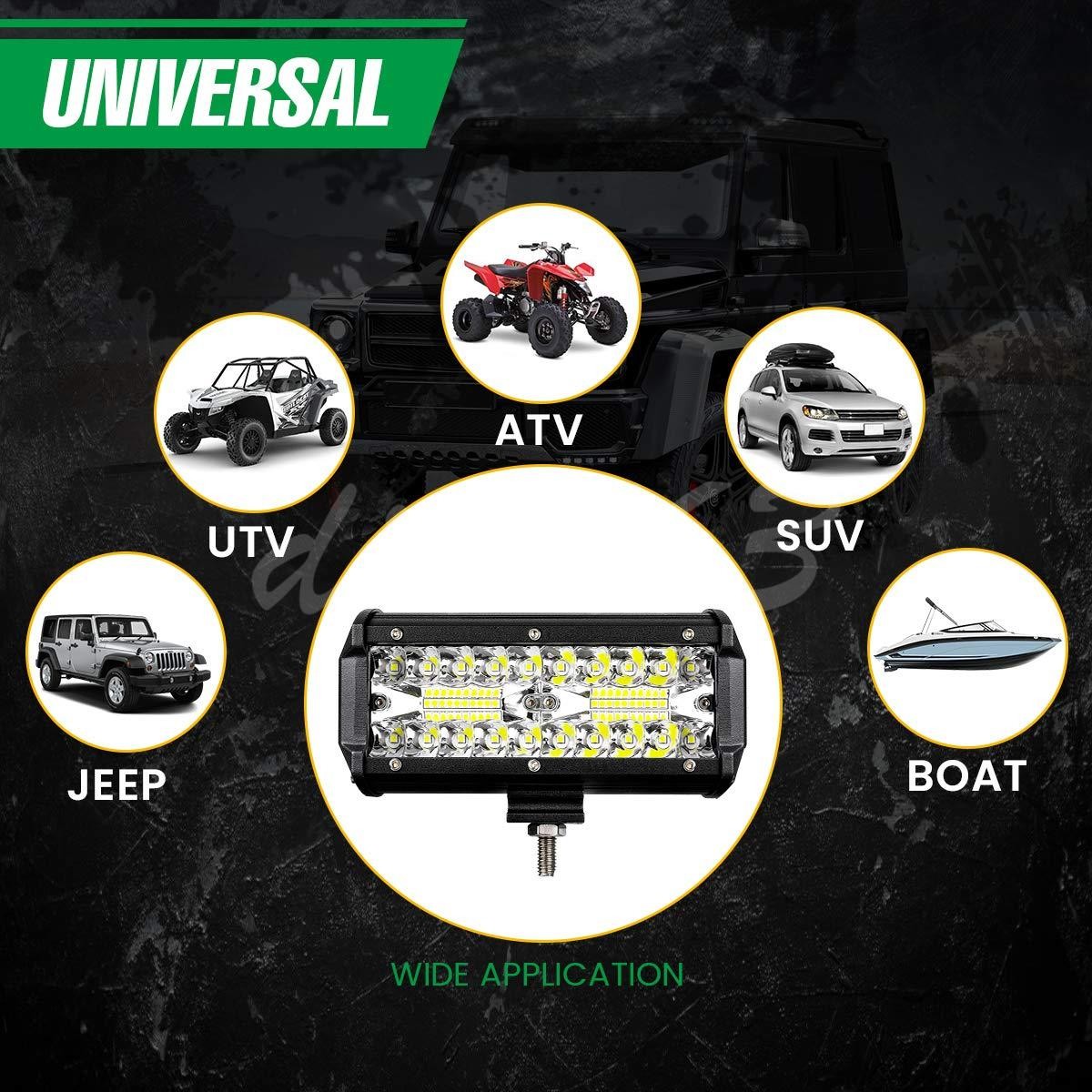 2pcs 7″inch LED Work Light Bar Flood Spot Offroad Fog Lamp For 4WD ATV SUV Truck