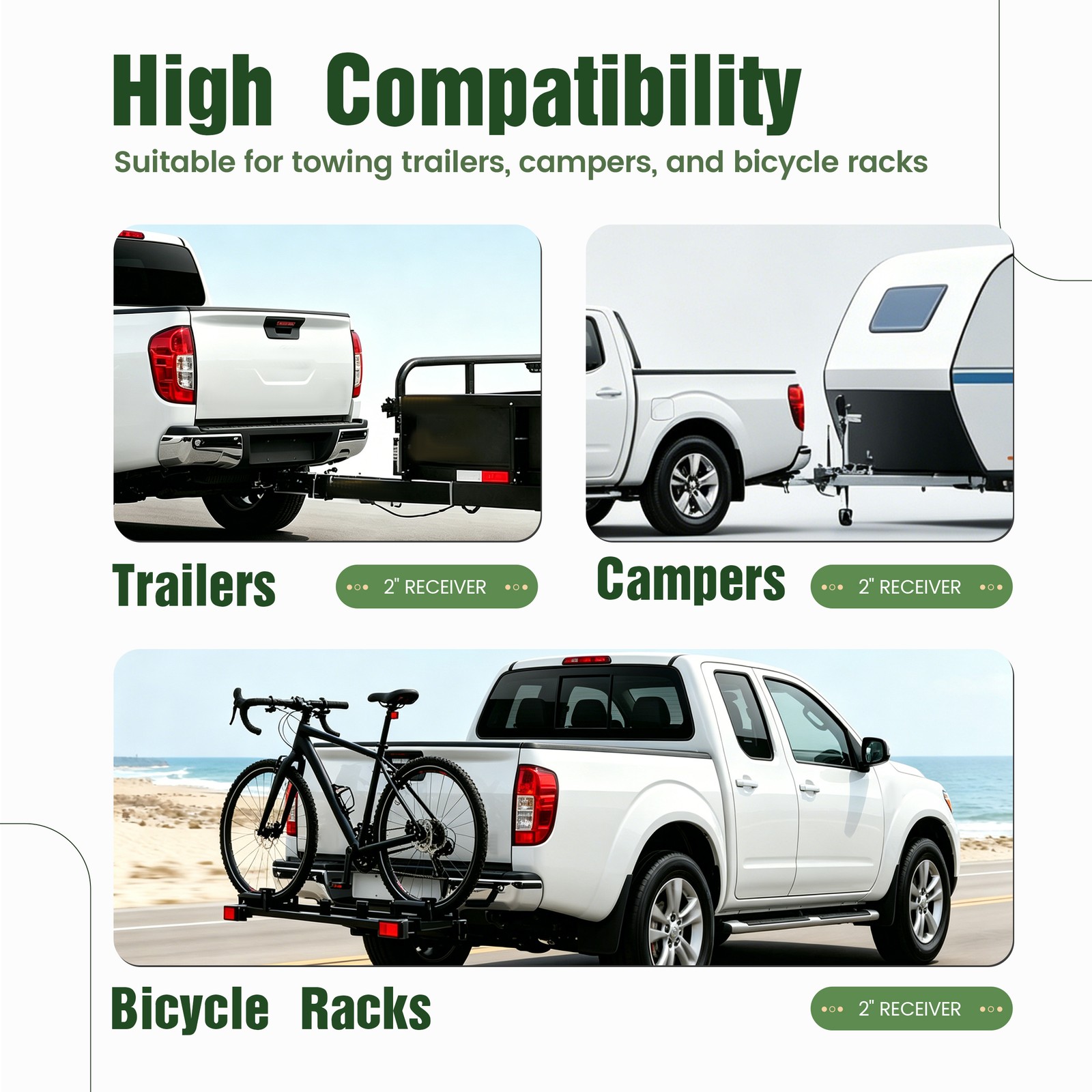 For Nissan D21 Pickup Frontier 88-2004 Trailer Hitch Bumper Towing 2″ Class 3