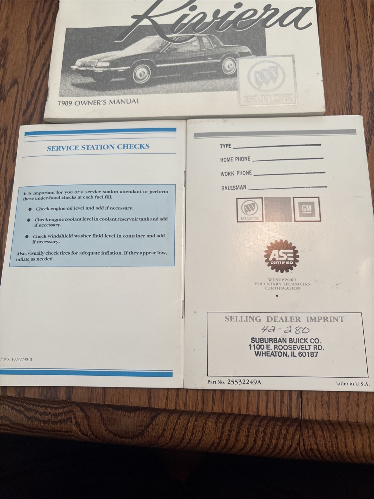 1989 Buick Riviera Coupe Owner Owner’s Manual User Guide With Case