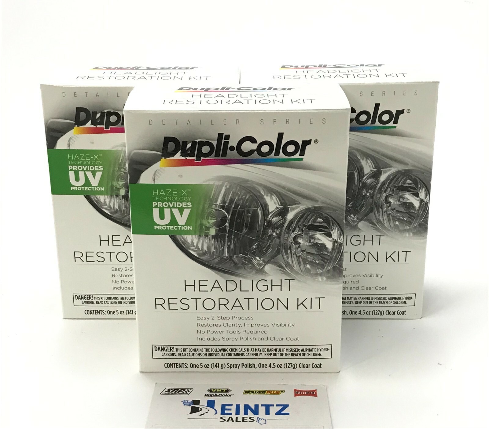 Duplicolor HLR100 Headlight Restoration Kit UV Protection Coating – 3 PACK