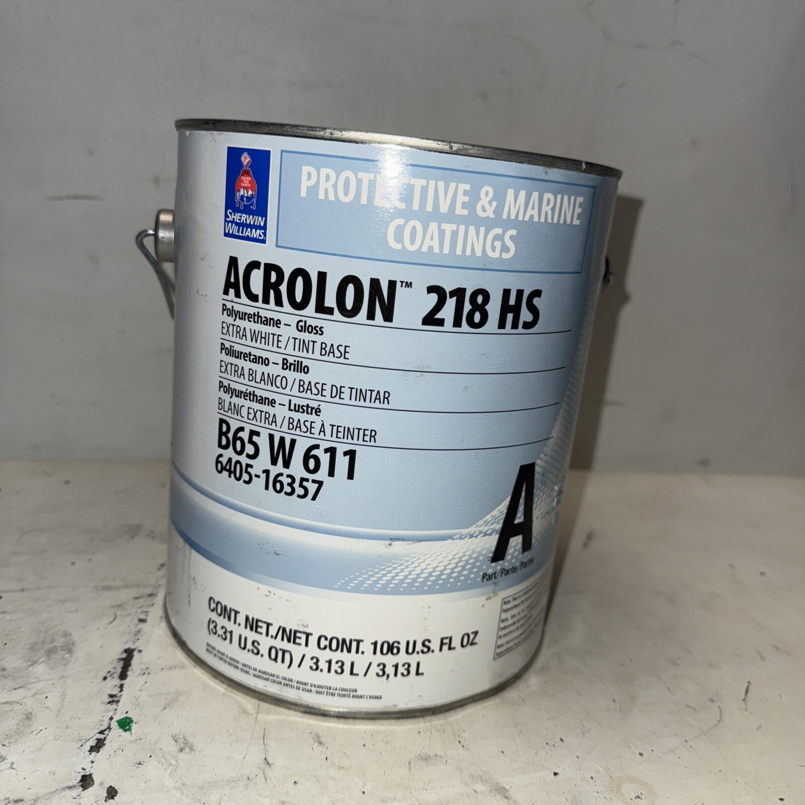 1 Gal Acrolon 218 HS Acrylic Polyurethane, Gloss Shell Warm White