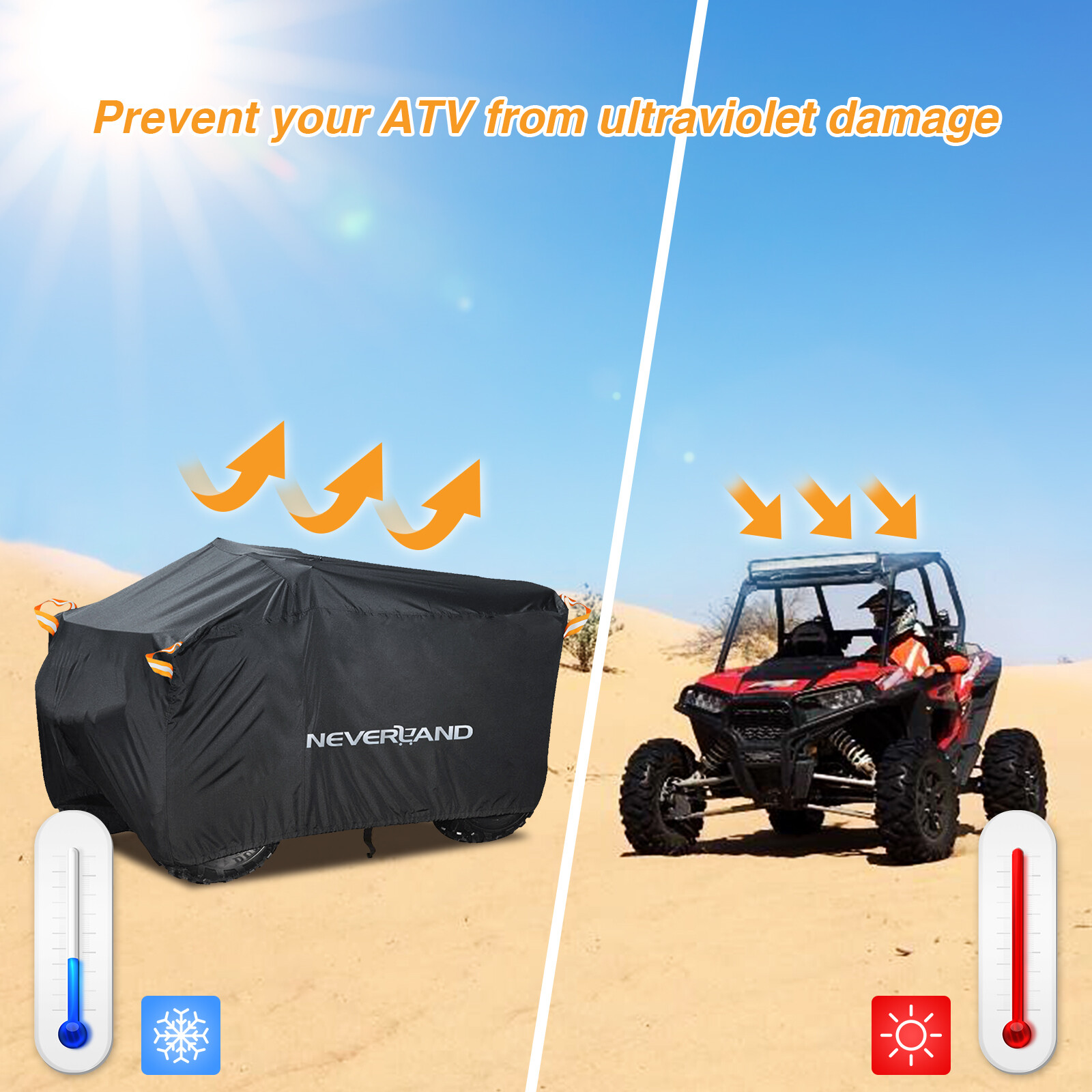 Waterproof ATV Quad Bike Cover Protector for Yamaha Grizzly 350 400 450 550 660