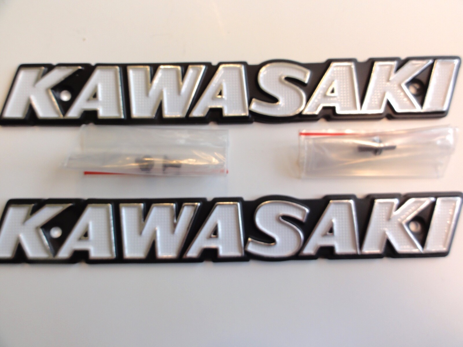 1974-1980 Kawasaki KZ900/1000 PAIR of TANK EMBLEMS/ BADGES 7″ long. OSVP-018