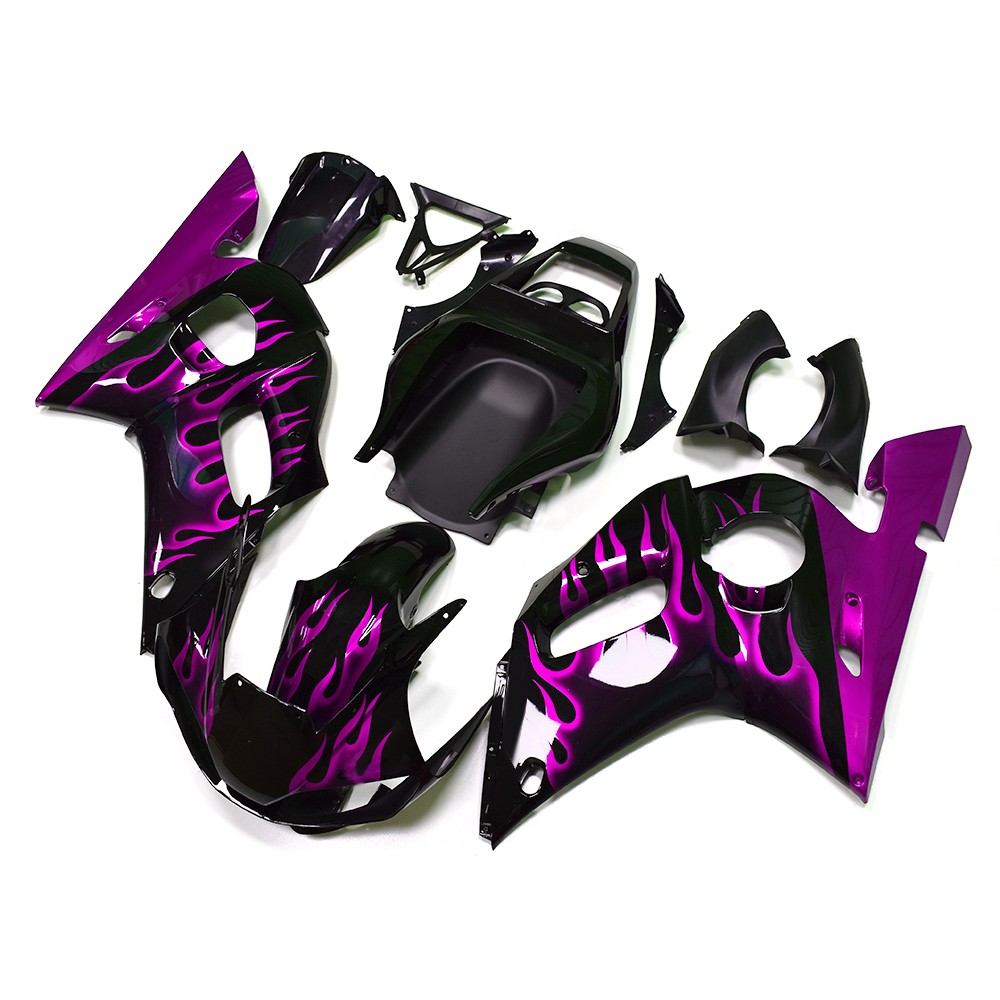 Fairing Kit Plastic Bodywork for Yamaha YZF R6 1998-2002 ABS Fairings Pink Flame