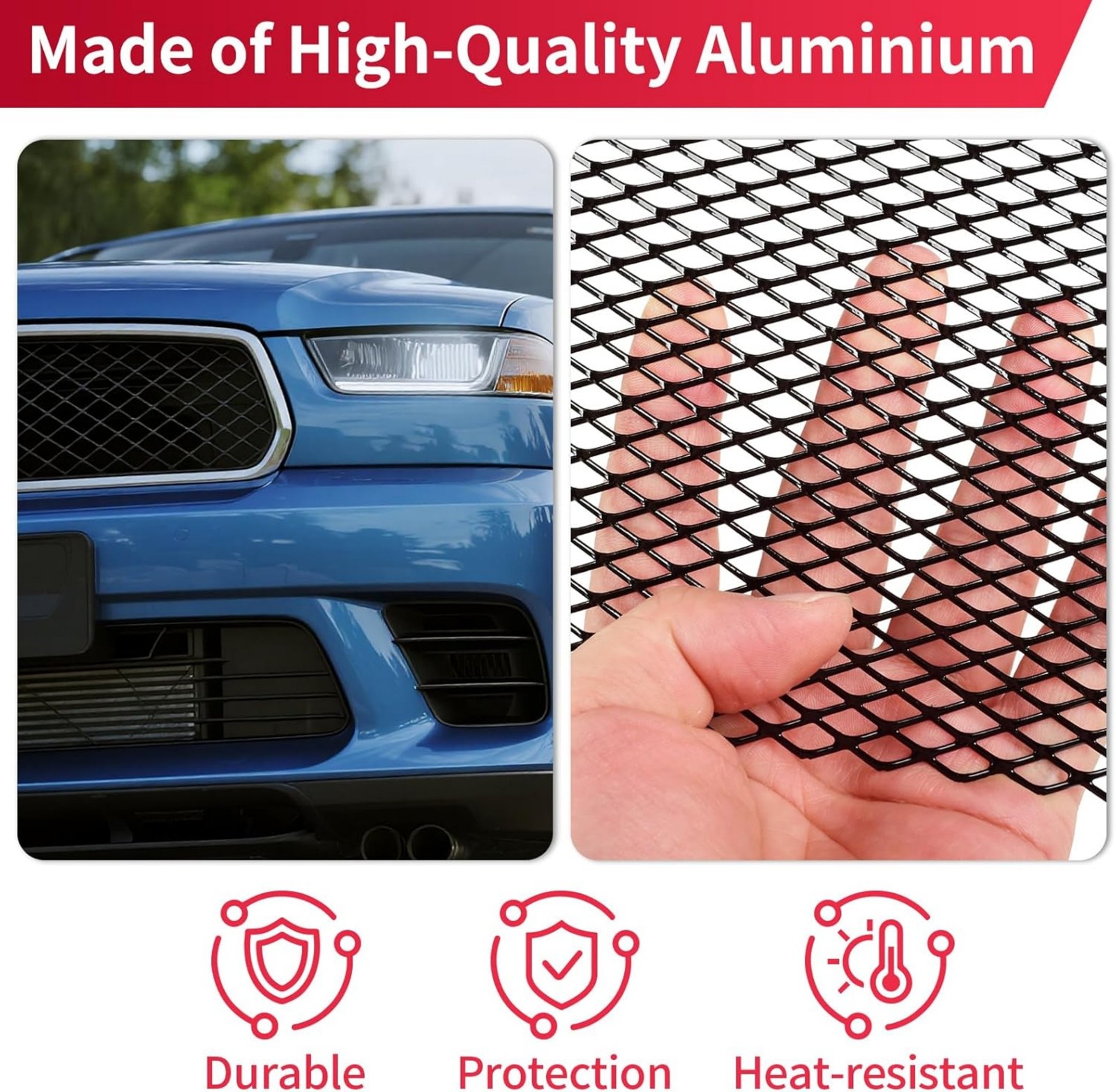 40″x 13″ Car Honeycomb Mesh Grill Spoiler Bumper Vent Grille Net 0.11″X0.23″