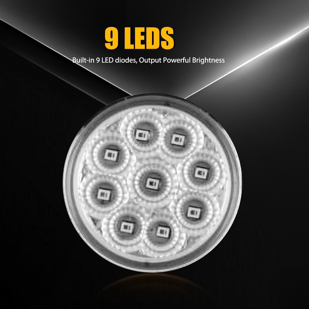 2Inch DOT White Round Trailer 9 LED Marker Lights Truck RV with Grommet 10-50X