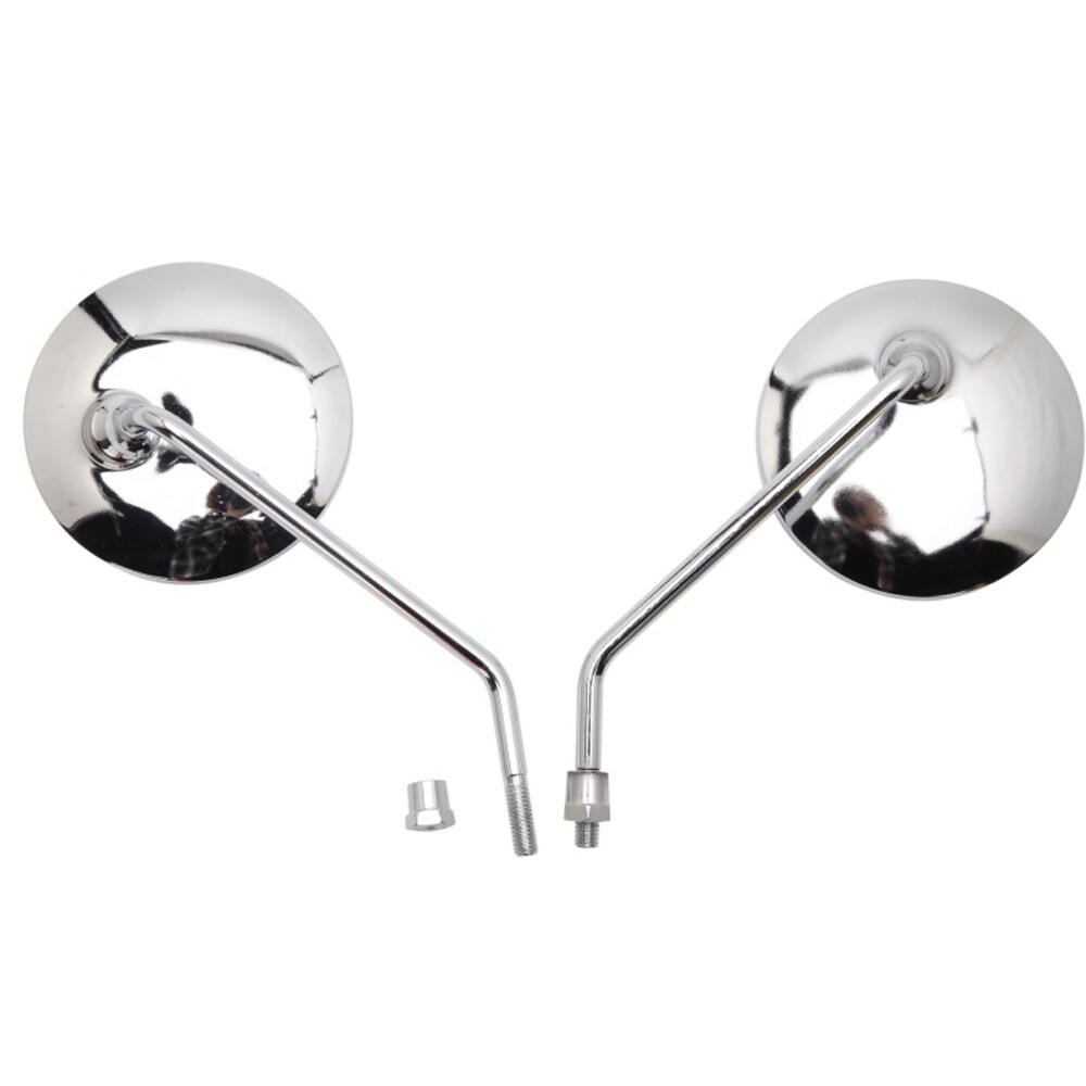 Motorcycle Chrome Round Rearview Side Mirror Universal For Vespa PX 125 Scooter