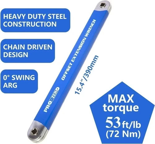Impact Ready Offset Extension Wrench, Tight Reach Wrench Set, Blue