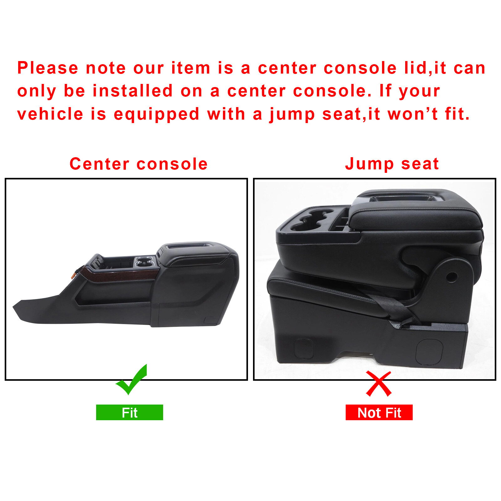 Leather Center Console Armrest Lid For 2014-2019 Chevrolet Silverado GMC Sierra