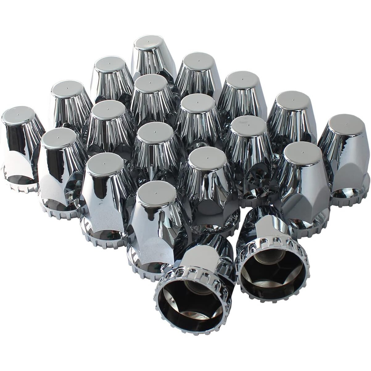 33mm Chrome ABS Plastic Screw-on Standard Lug Nut Covers (Pack of 20)