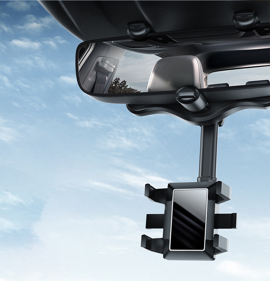 360° Car Rearview Mirror Mount Holder Cell Phone GPS Hanging Bracket Adjustable