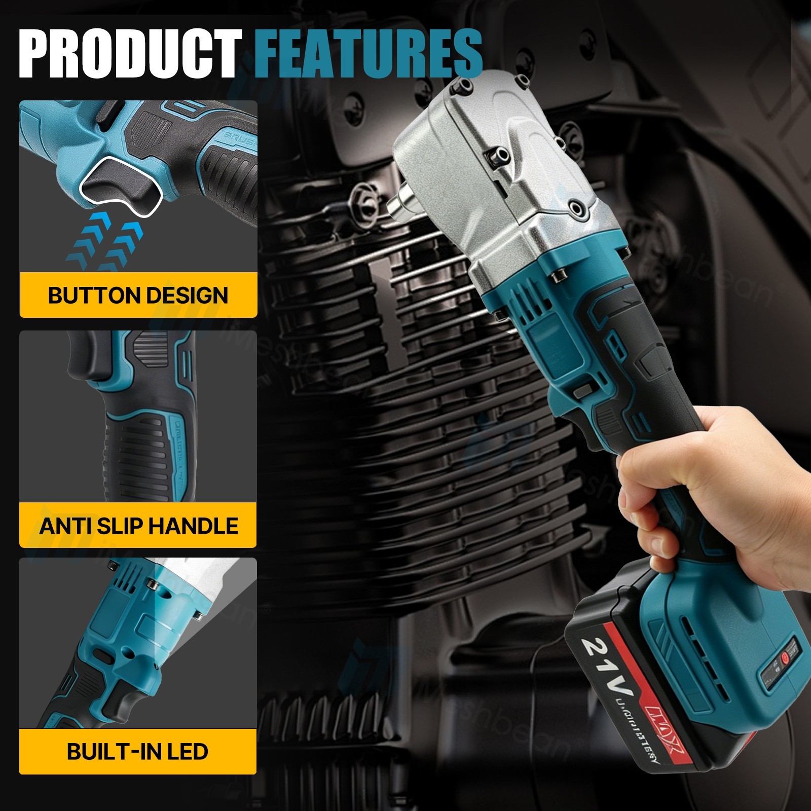 Cordless Compact Impact Driver Hammer Drill Combo Kit with 2 Battery & Charger