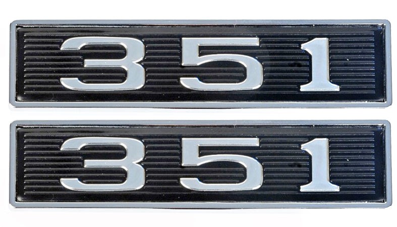 Mustang 351 Chrome Plated Hood Scoop Emblems – Pr