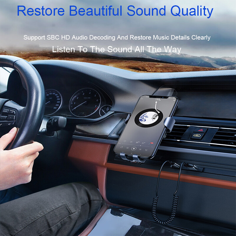 Bluetooth 5.0 AUX Audio Adapter Cable Car Kit 3.5mm Music Handsfree Receiver