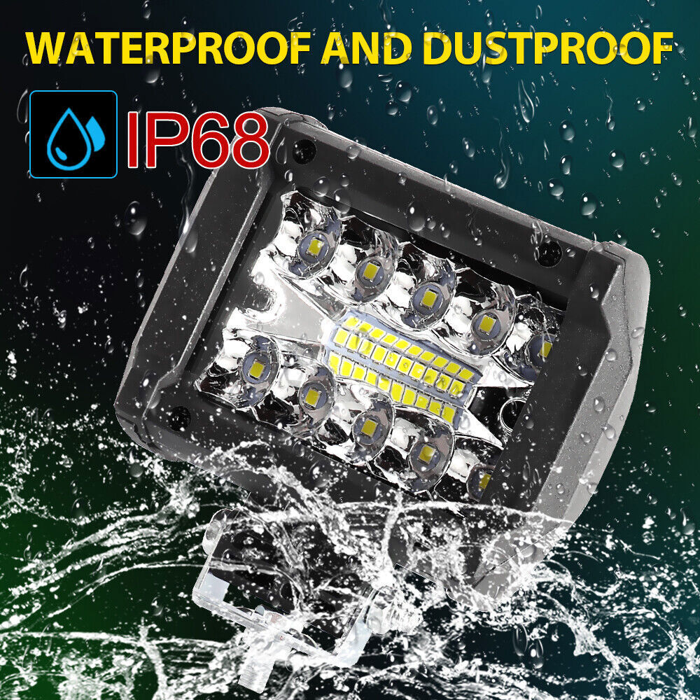 LED Light Bar 20Inch 300w Spot Flood Combo Light with Wiring Harness 4”Pods Kit