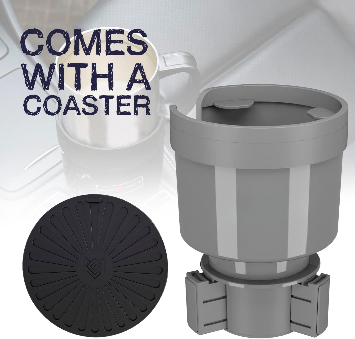 Car Cup Holder Expander Organizer with Adjustable Base, Compatible with 32/40