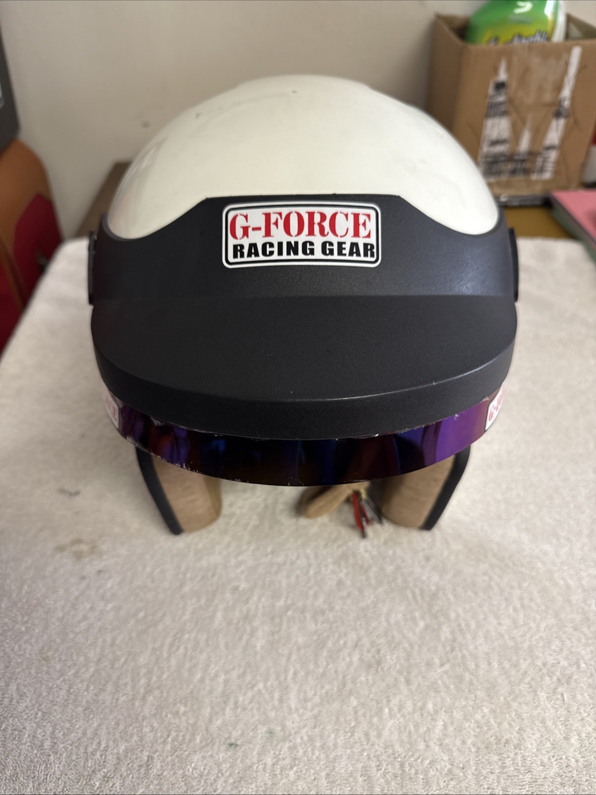 G-Force Racing Gear GF750 Open Face Helmet XXL White – Excellent – Free Shipping