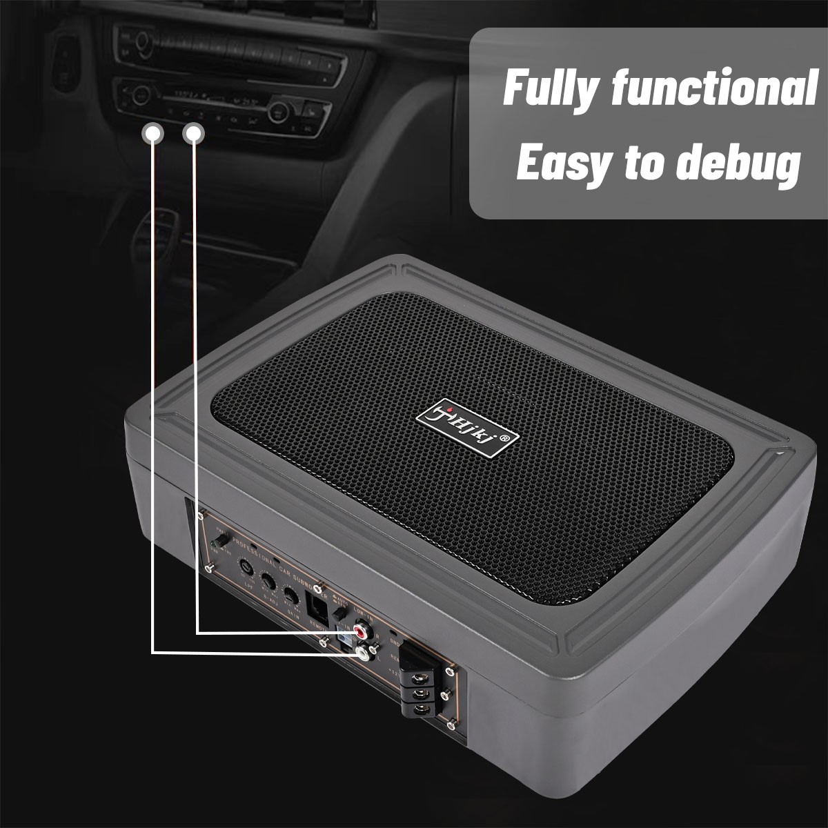 1200W 6×8″ Active Underseat Bass Box Audio Subwoofer Sub Speaker Amplifier US