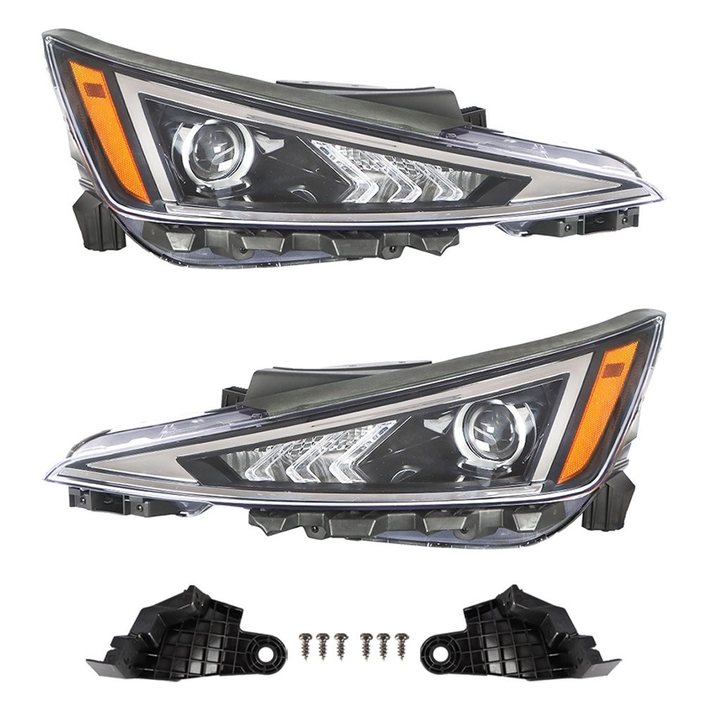 Driver&Passenger Headlight For Hyundai Elantra 2019 2020 Black Housing Halogen