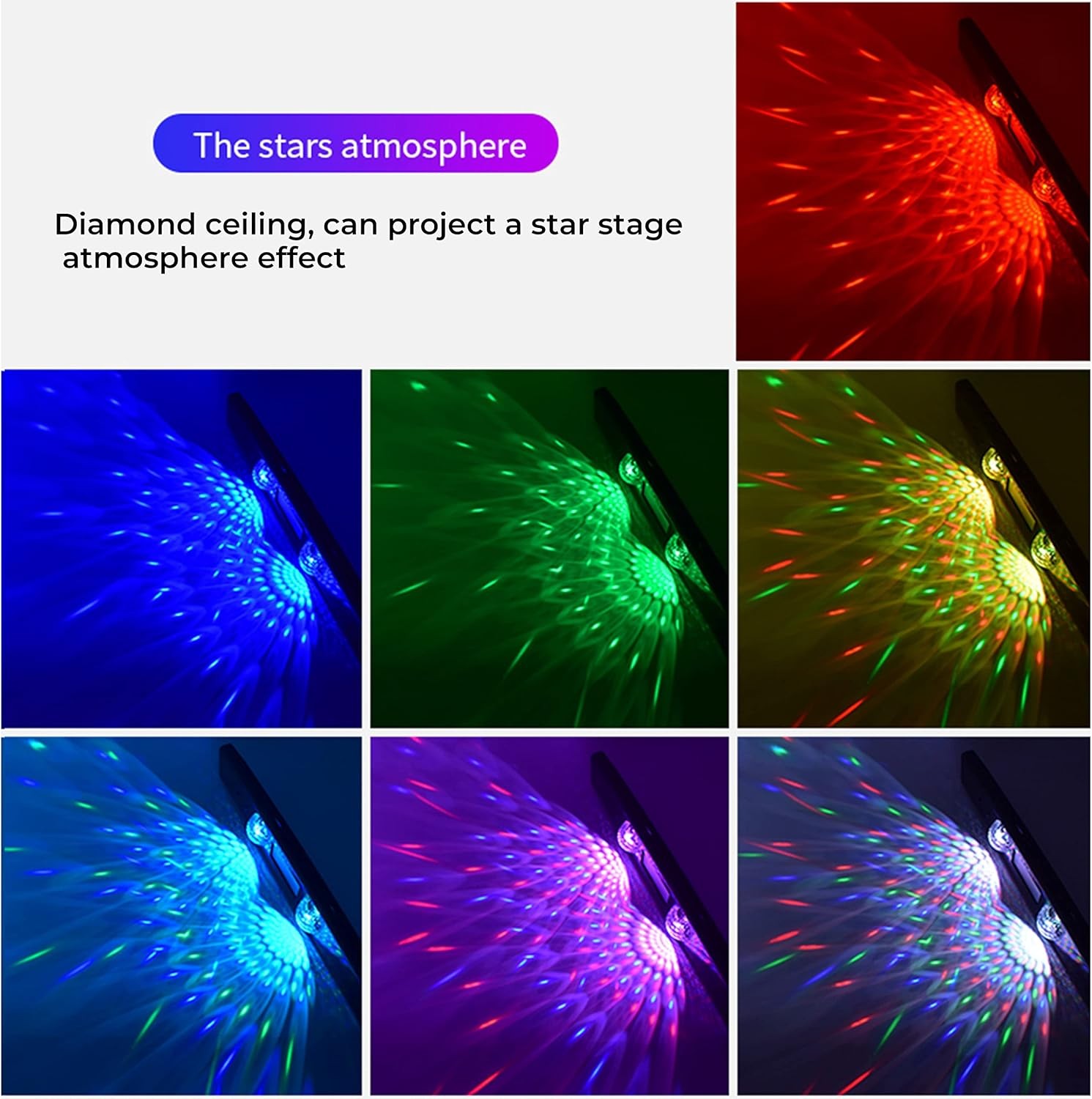 Multicolor Car Interior Accessories Atmosphere LED Lights Lamp W/ Remote Control
