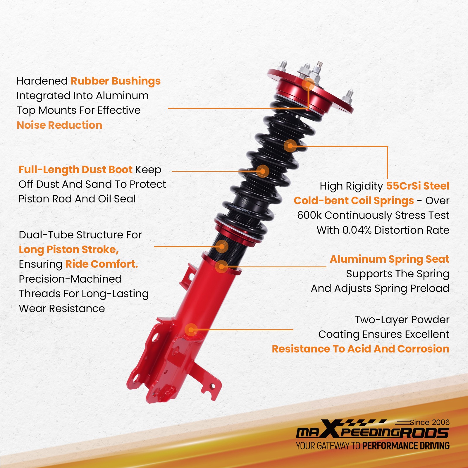 MaXpeedingrods Coilovers Kit 24 Way Damping Adjustable For 05-10 Honda Odyssey
