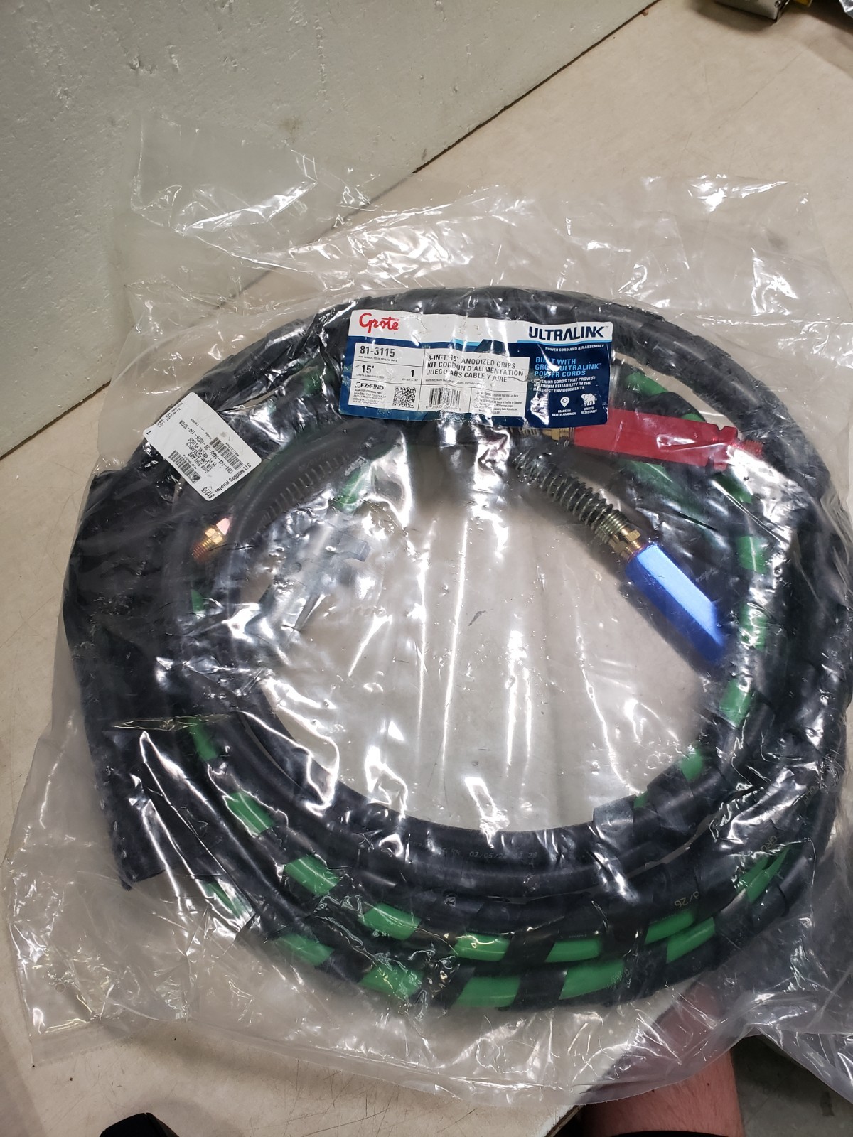 Grote 81-3115 3-in-1 UltraLink 15′ Power Cord ABS Air Line Assembly Set DOT