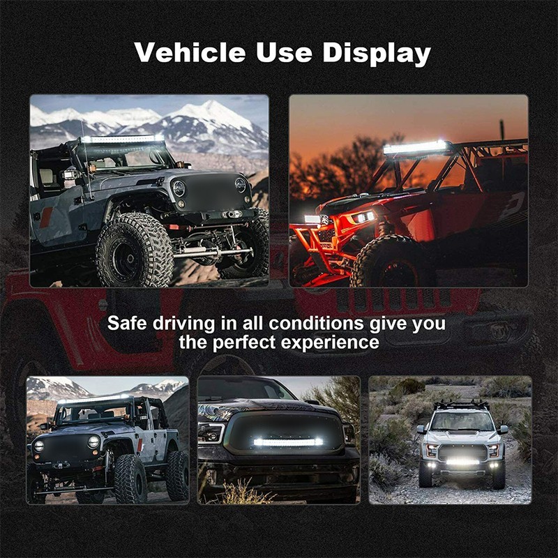 22inch LED Light Bar Spot Flood Combo +4″ Pods Offroad For Jeep Truck SUV+Wiring
