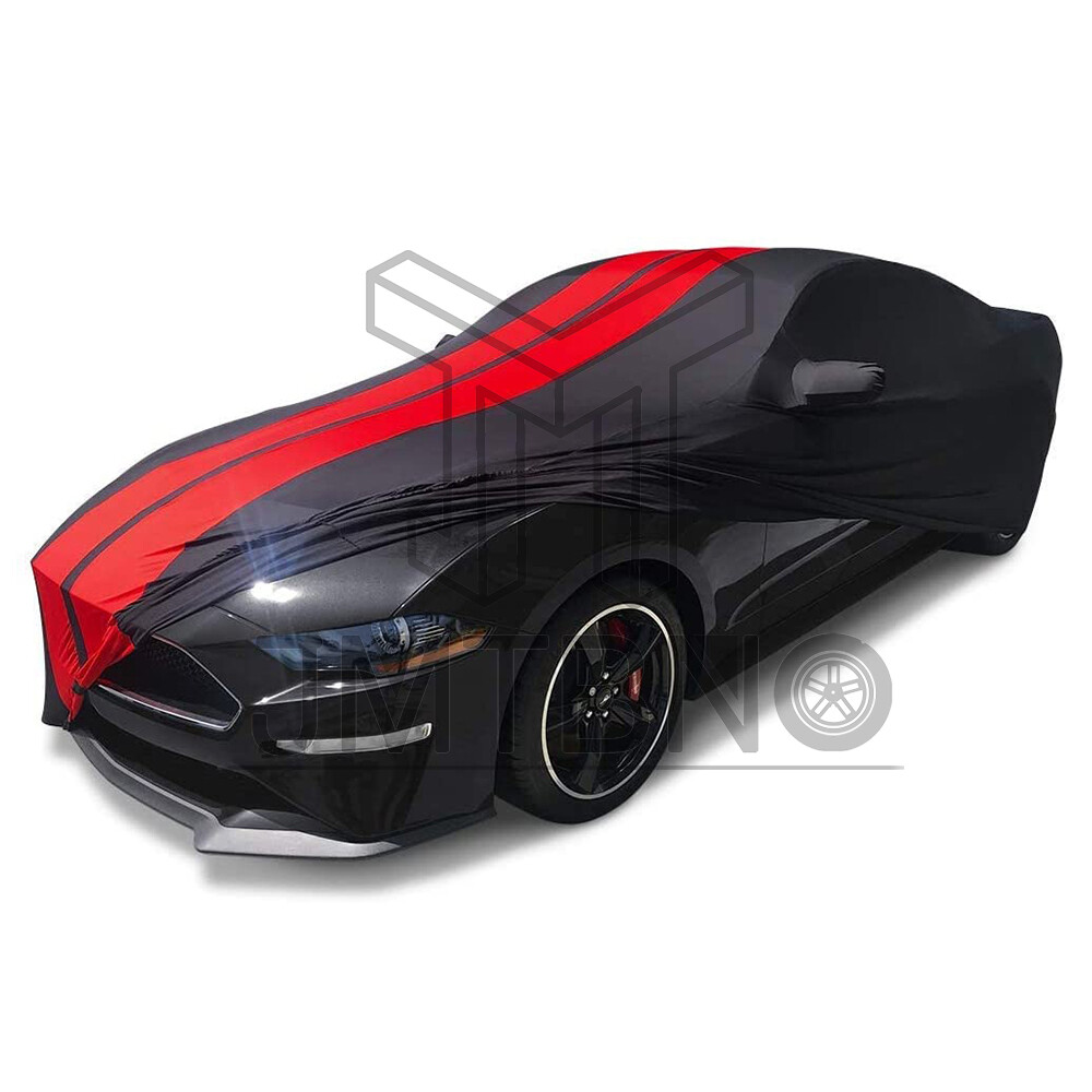 For Chevrolet Corvette C8 Indoor Dust Proof Black+ Red Line Stretch Car Cover US