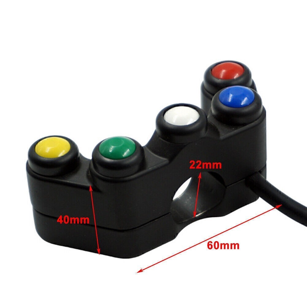 7/8″ 22mm Universal Handlebar Switch 5 button Array Switches Plastic Motorcycle