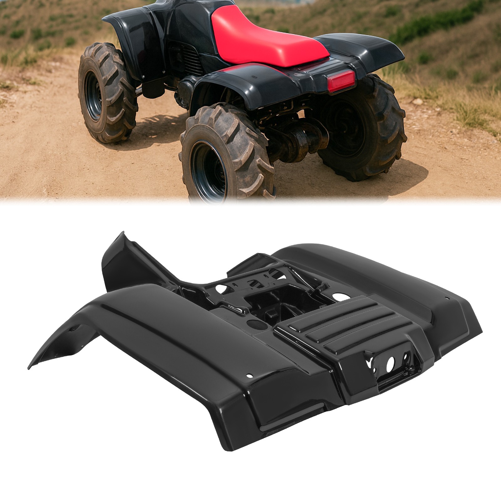 Black Rear Fender Flaps Flare Mud Guard Plastic(ABS) For Honda TRX300 1988-2000