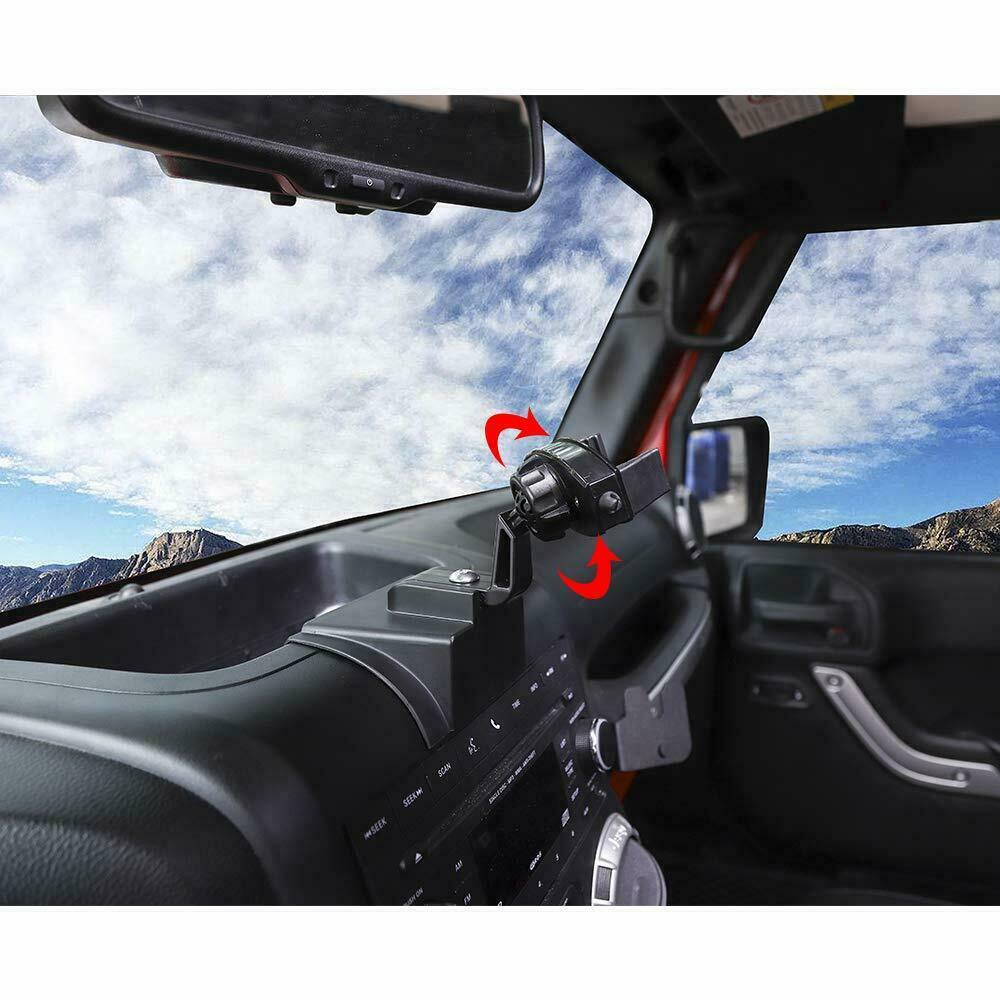 Car Cell Phone Mount Holder Bracket Kit for 11+Jeep Wrangler JK JKU Accessories