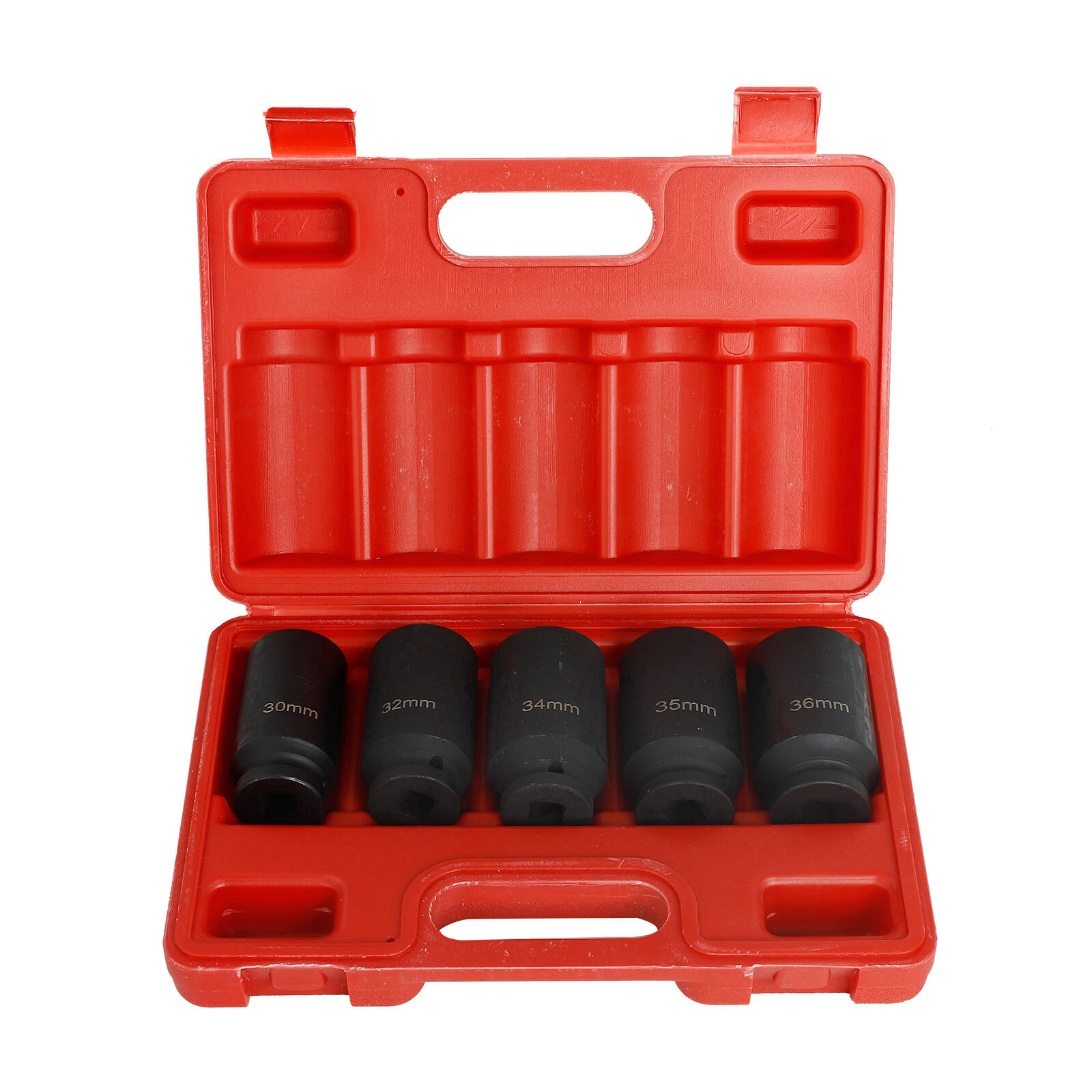 5pcs 12 Point Metric 1/2” Deep Spindle Axle Nut Socket Set 30 32 34 35 36mm