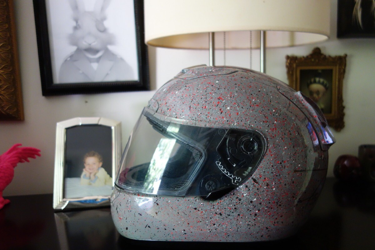 “Untitled” original painted motorcycle helmet by Futura